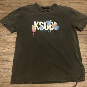 Ksubi Black Concrete Rose Graphic T-Shirt
